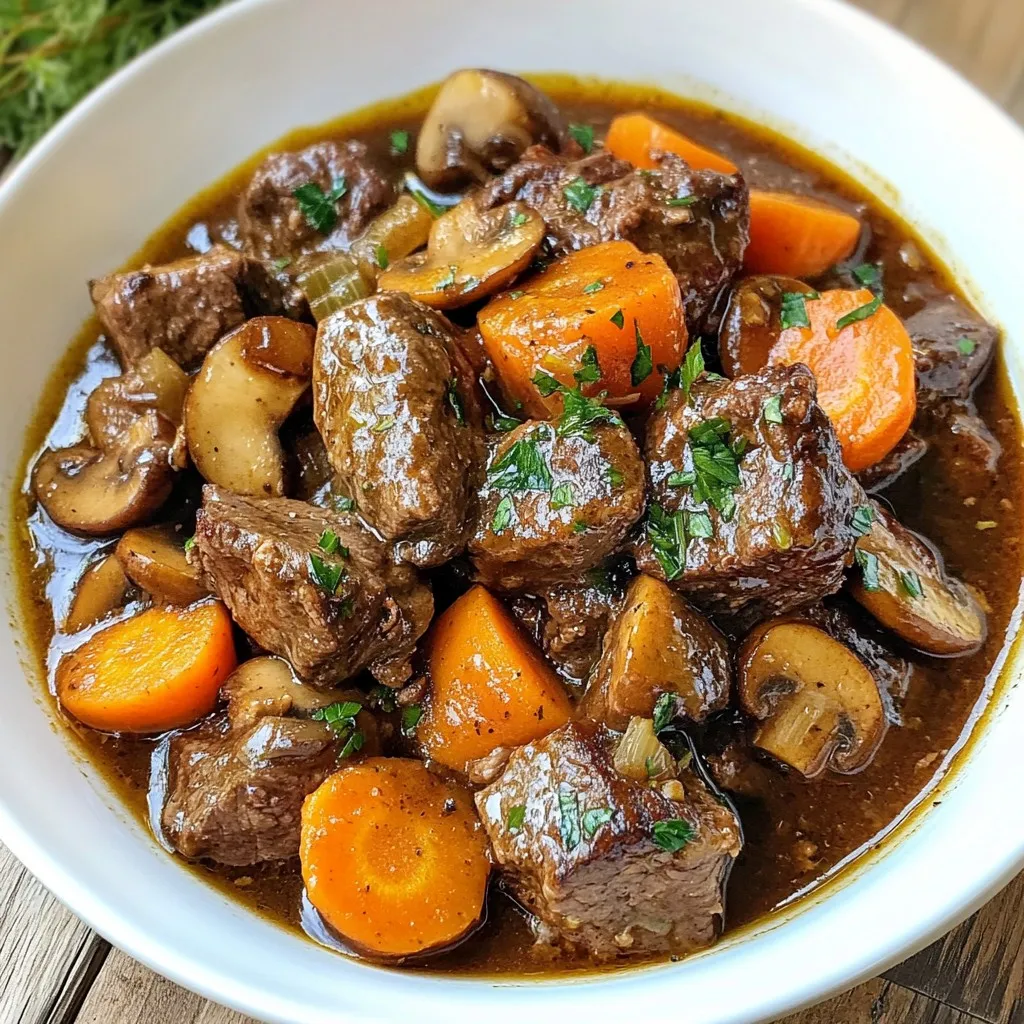 Slow-Cooked Beef Bourguignon Rich and Flavorful Dish