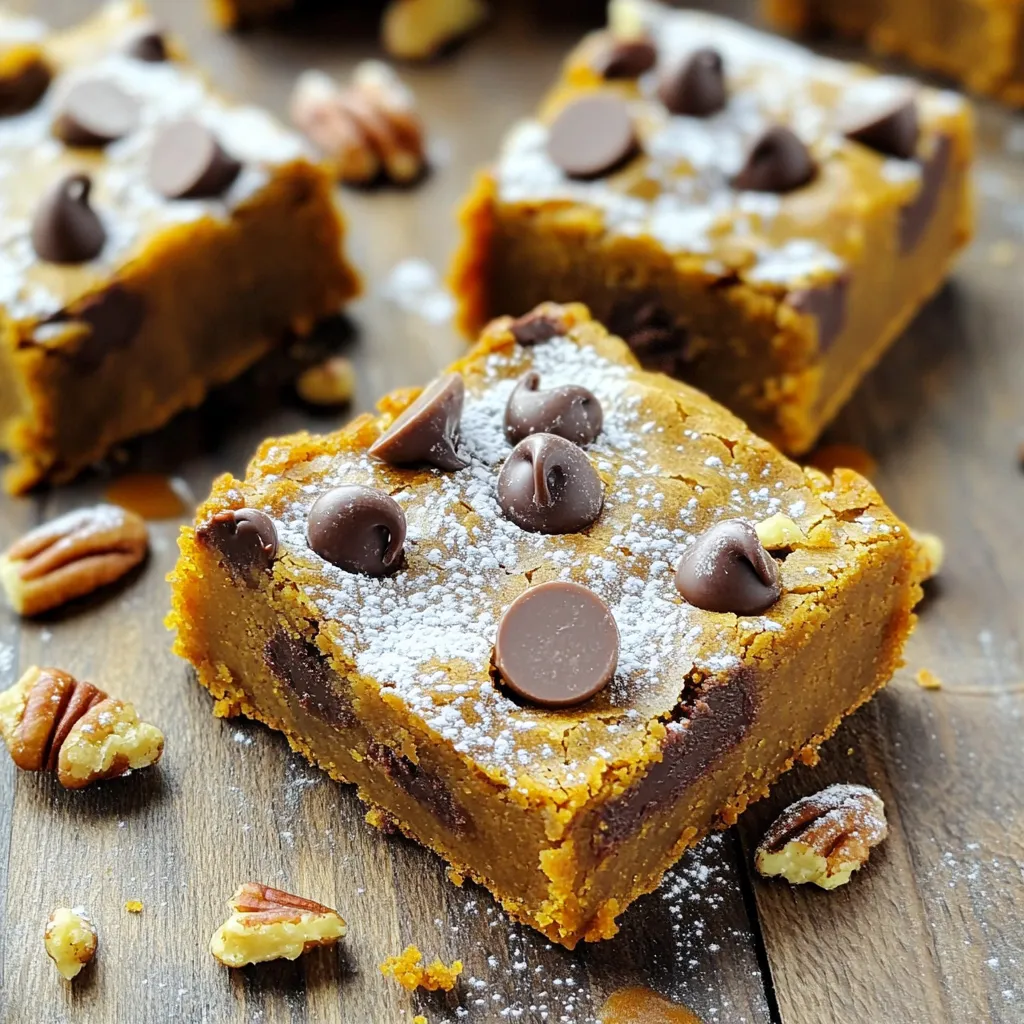 Pumpkin Chocolate Chip Blondies Perfect for Fall