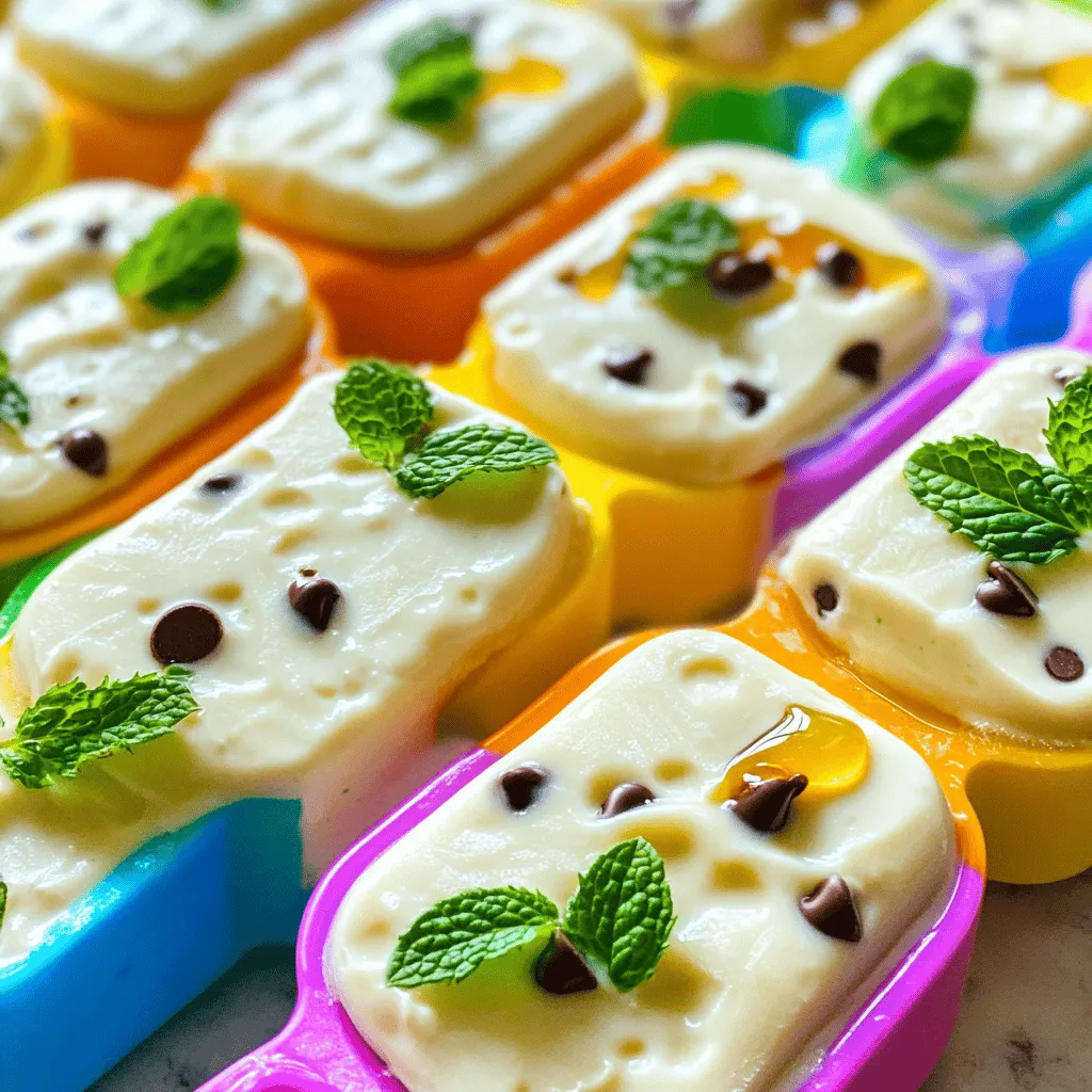 Chocolate Chip Mint Greek Yogurt Pops Refreshing Treat