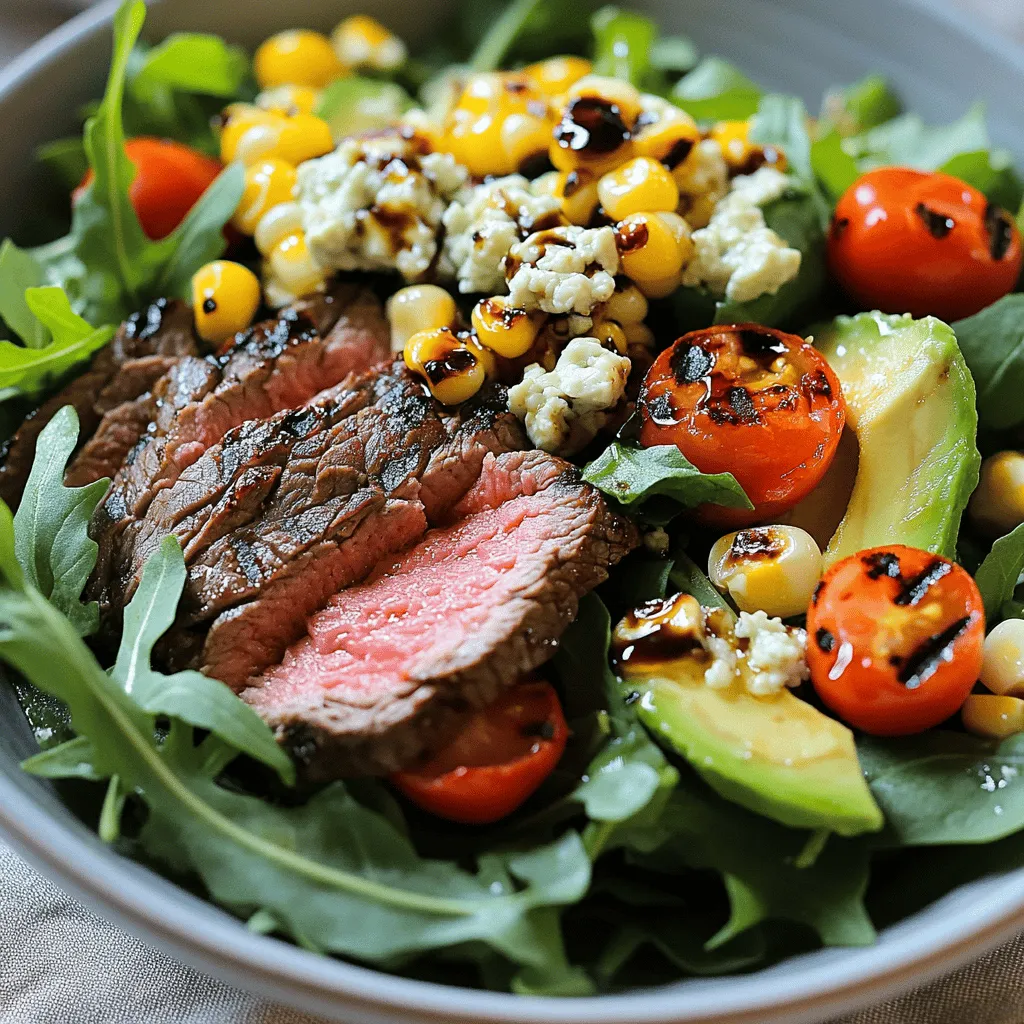 Balsamic Steak Gorgonzola Salad with Grilled Corn Delight