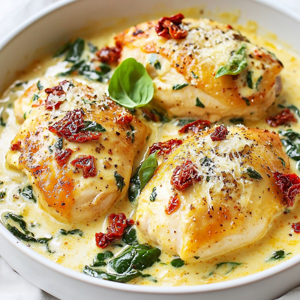 One-Pot Creamy Tuscan Chicken Simple and Delicious Dish