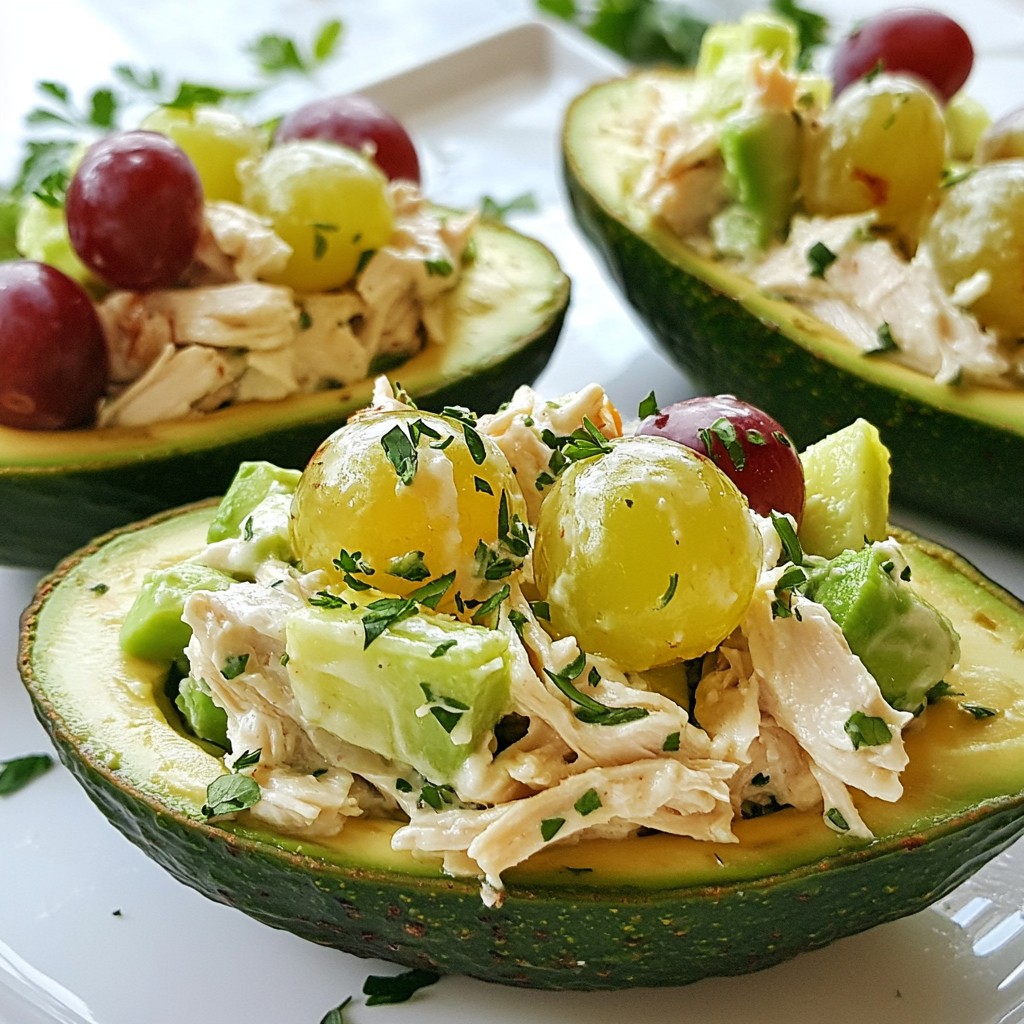 Chicken Salad Stuffed Avocados Fresh and Tasty Meal