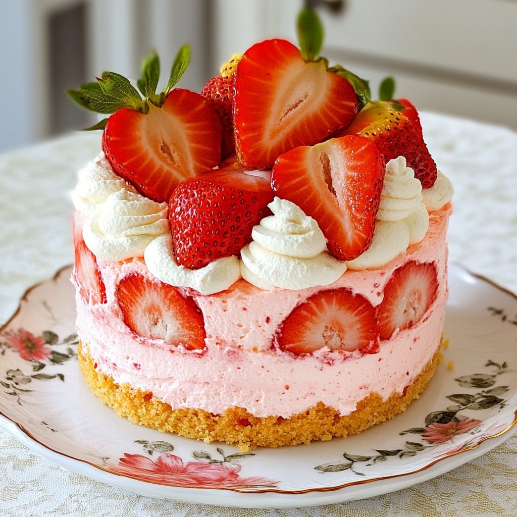 Strawberry Mousse Cloud Cake Delightful and Light Dessert