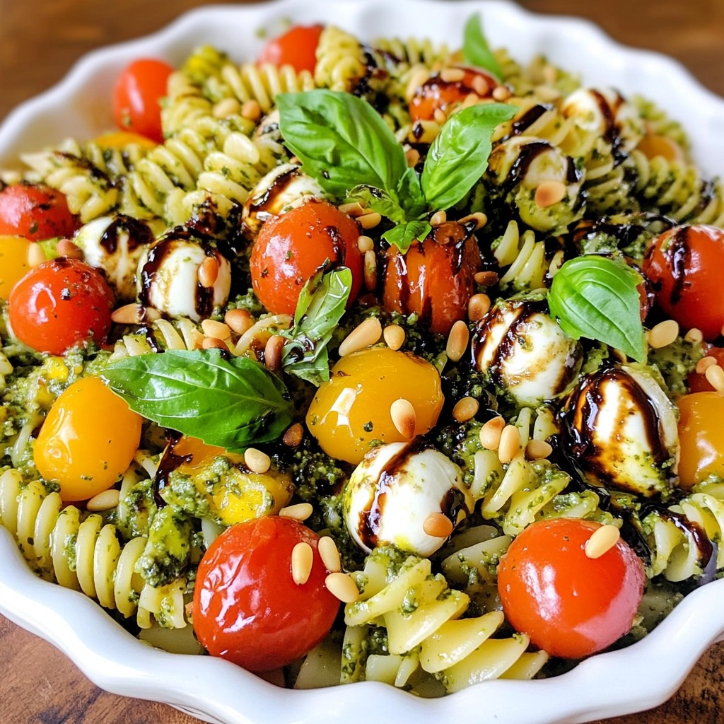 Caprese Pesto Pasta Salad Tasty and Colorful Dish