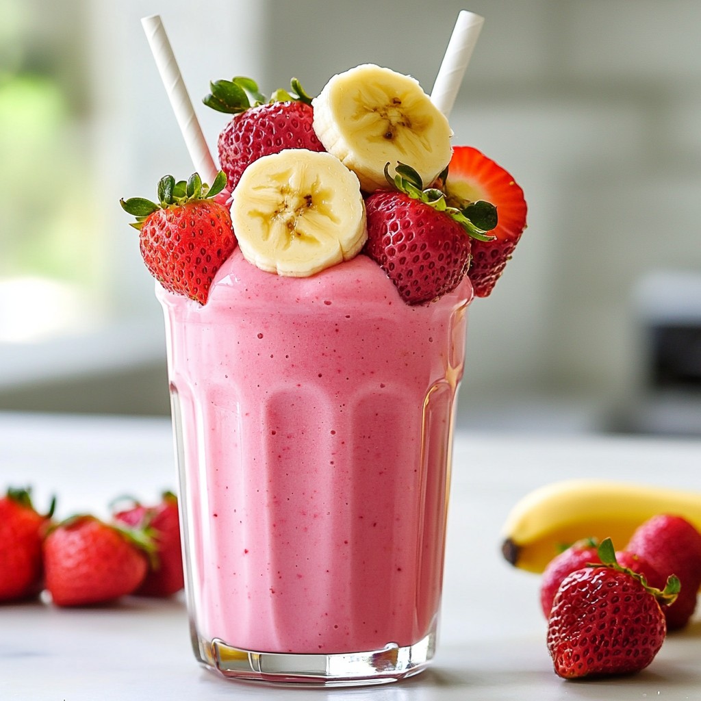 Strawberry Banana Smoothie Refreshing and Nutritious Drink