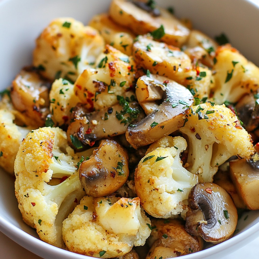Garlic Cauliflower Mushroom Skillet Flavorful Delight