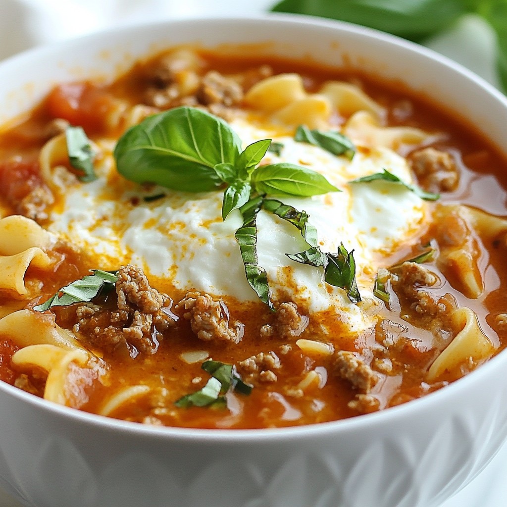 One Pot Lasagna Soup Comforting and Simple Meal