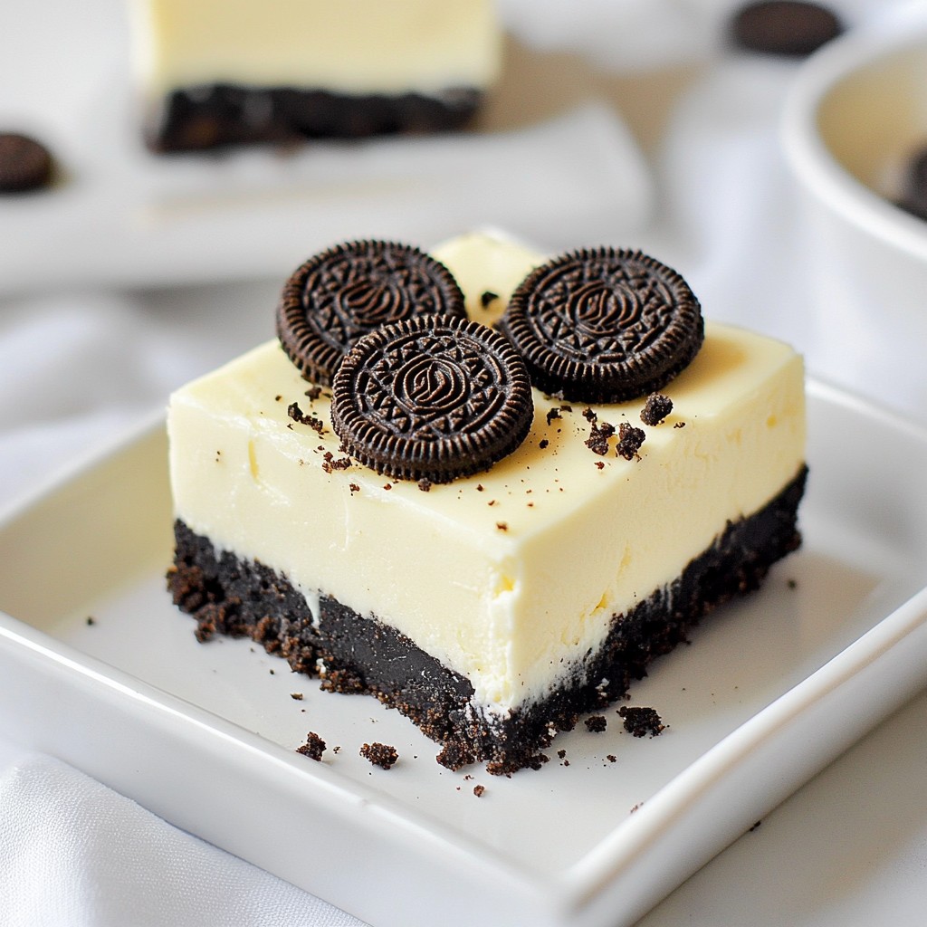 No Bake Oreo Cheesecake Bars Delightful Sweet Treat