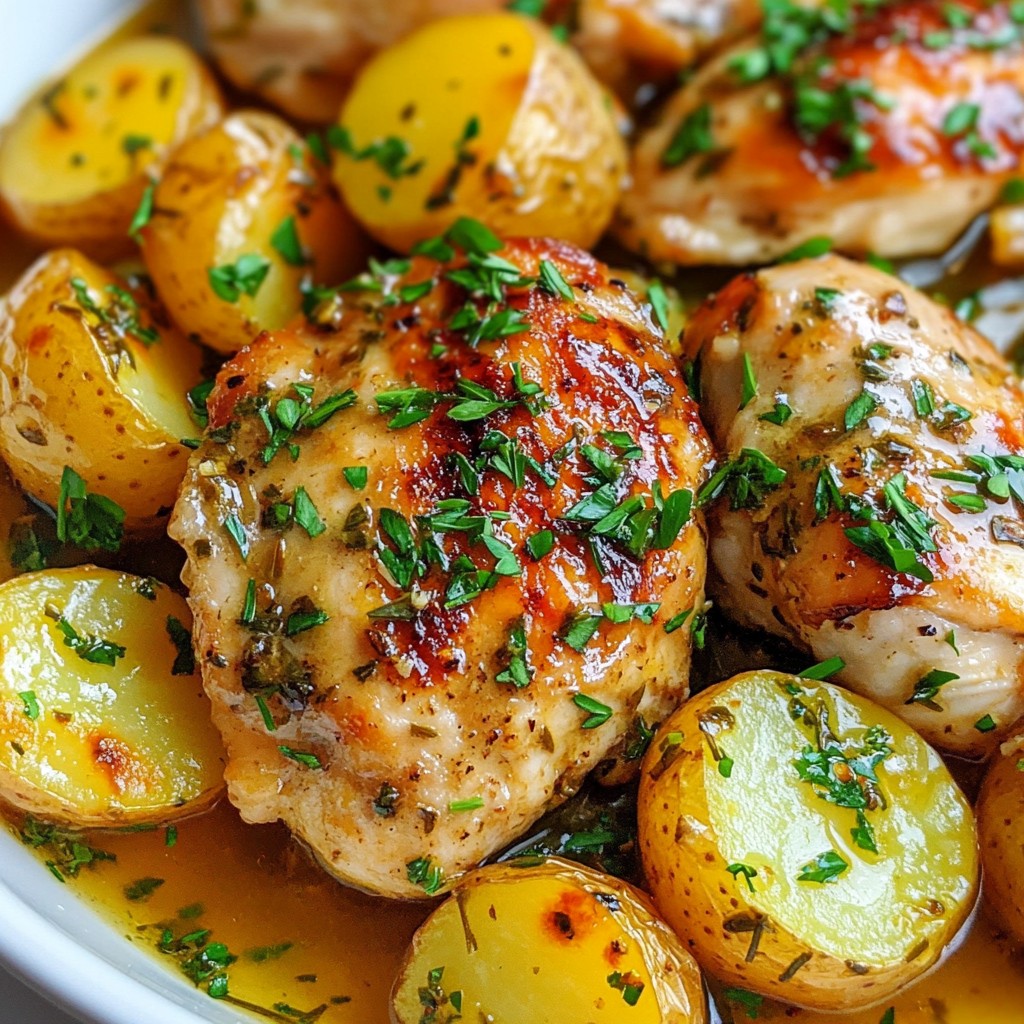 Crockpot Garlic Herb Chicken & Potatoes Easy Meal