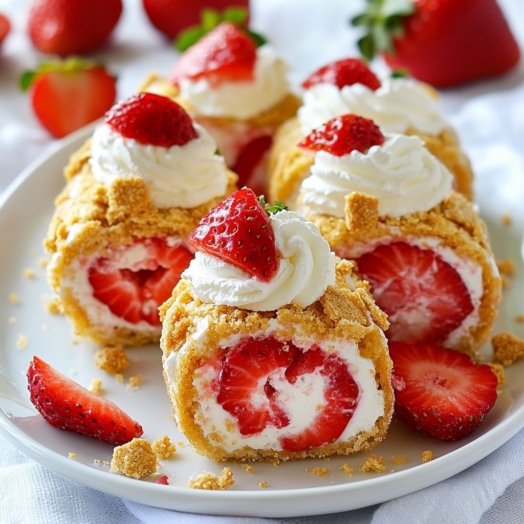 Strawberry Shortcake Cheesecake Rolls Fresh and Tasty