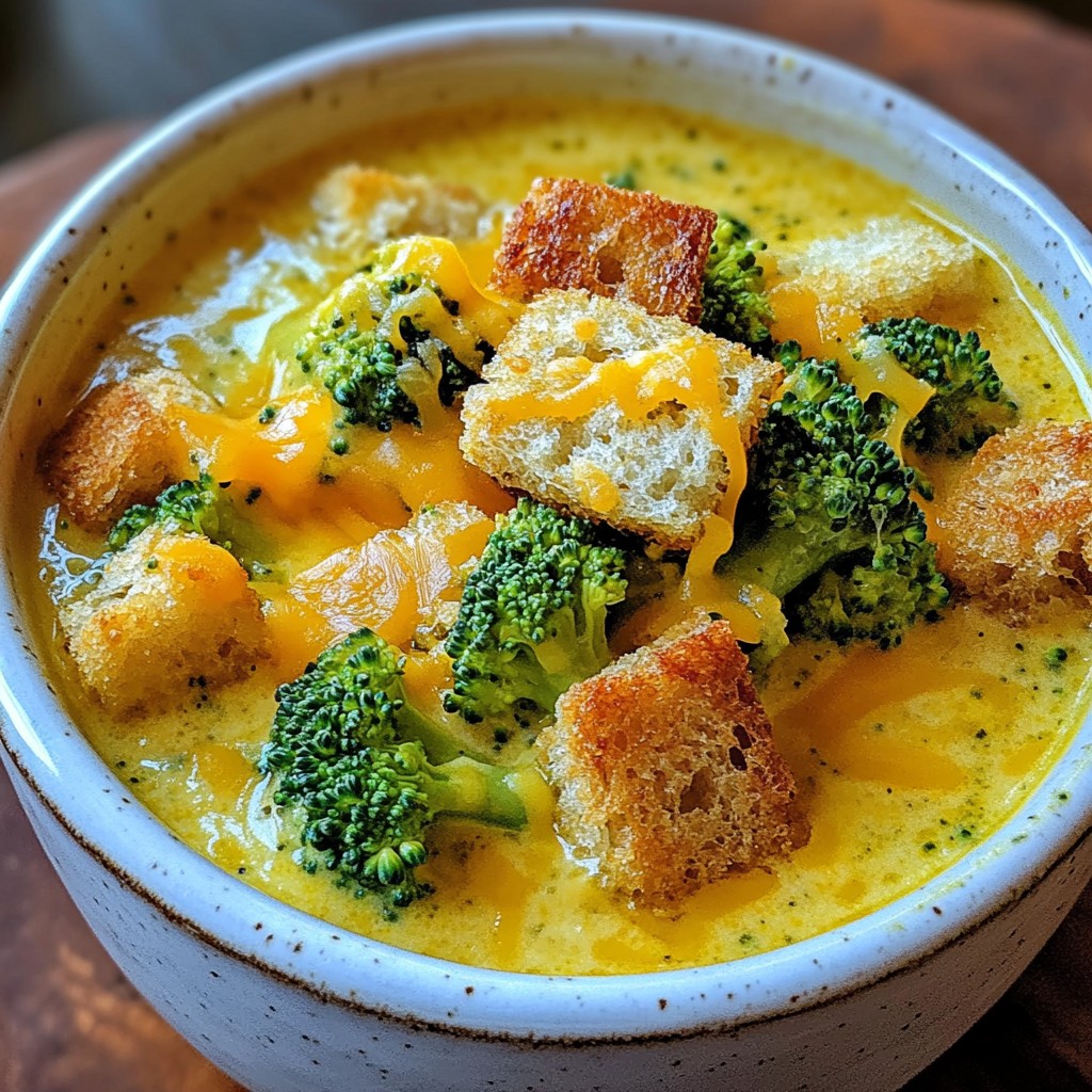 Broccoli Cheddar Soup Rich and Creamy Comfort Dish