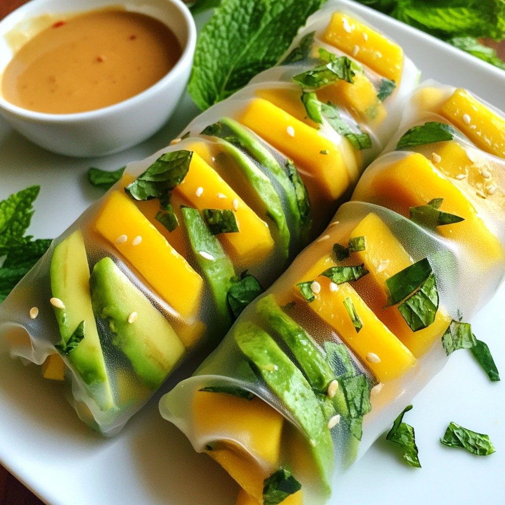 Mango Avocado Summer Rolls Fresh and Flavorful Delight