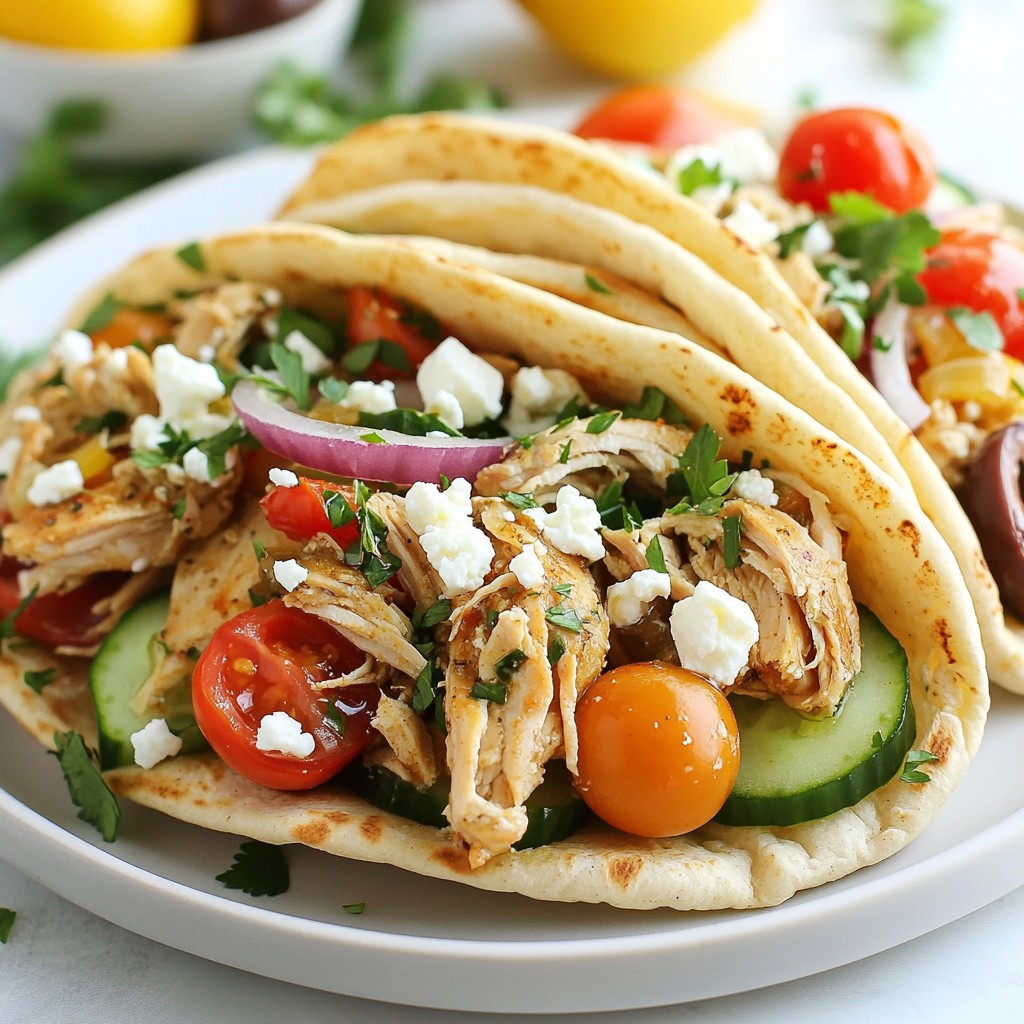 Savory Slow Cooker Greek Chicken Pitas Delight
