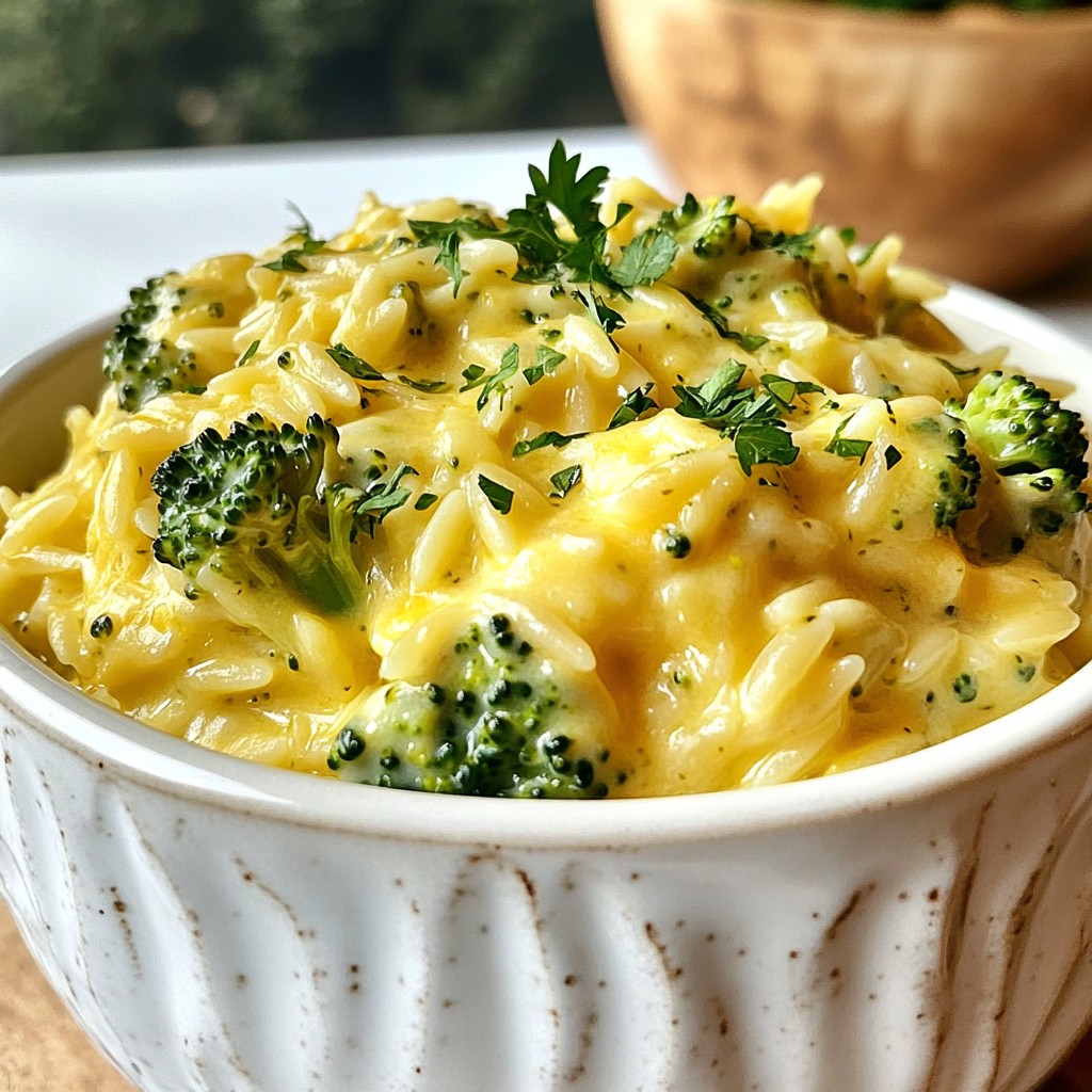 Creamy Broccoli Cheddar Orzo Comforting and Simple Meal