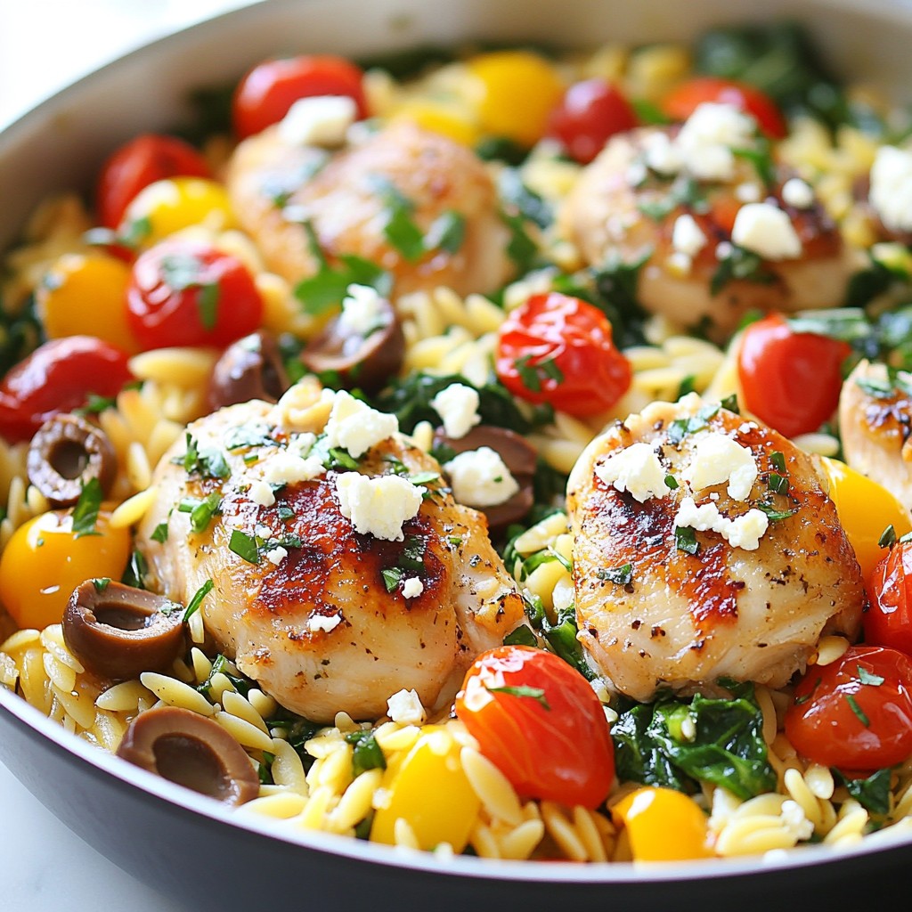 One-Pot Greek Orzo With Chicken Flavorful Delight