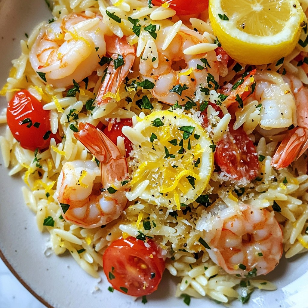 Lemon Garlic Orzo with Shrimp Easy and Tasty Meal