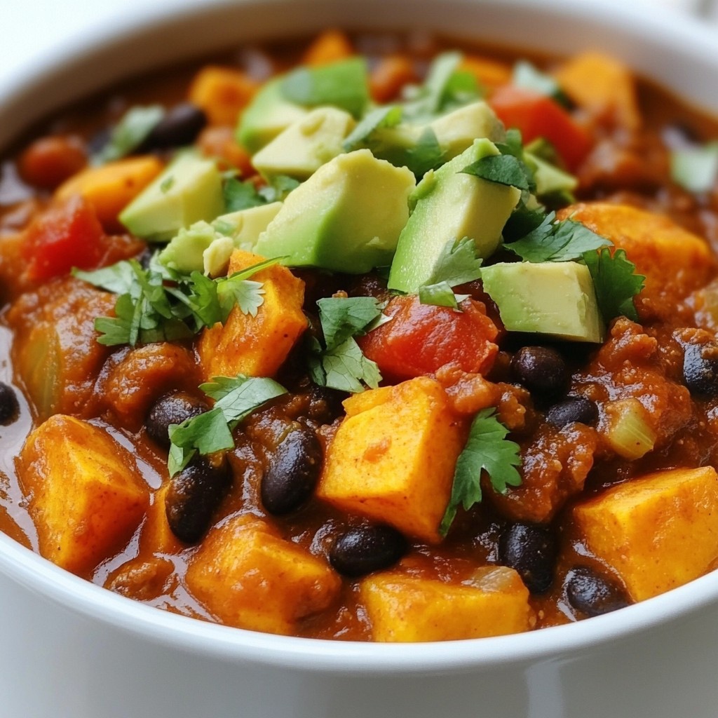 Savory Sweet Potato Black Bean Chili Recipe