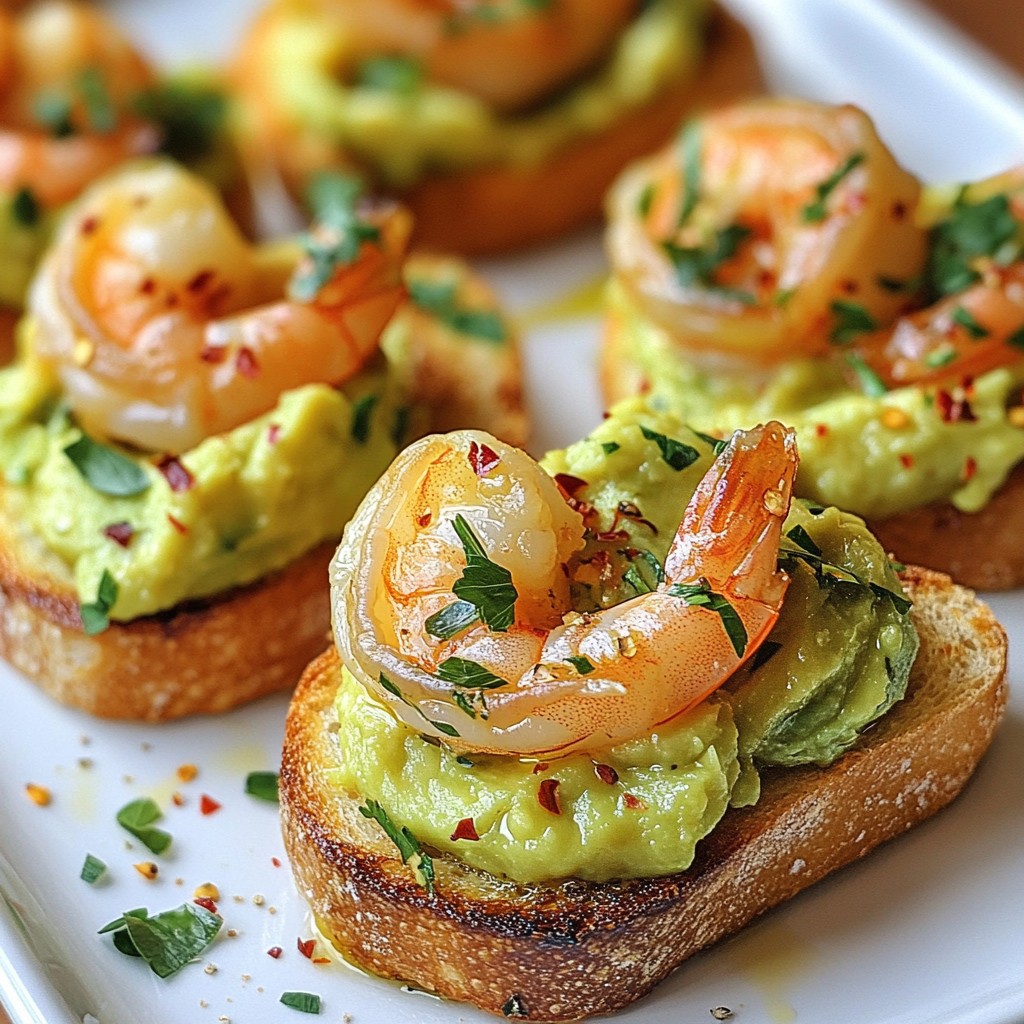 Garlic Shrimp Avocado Crostini Easy and Tasty Appetizer