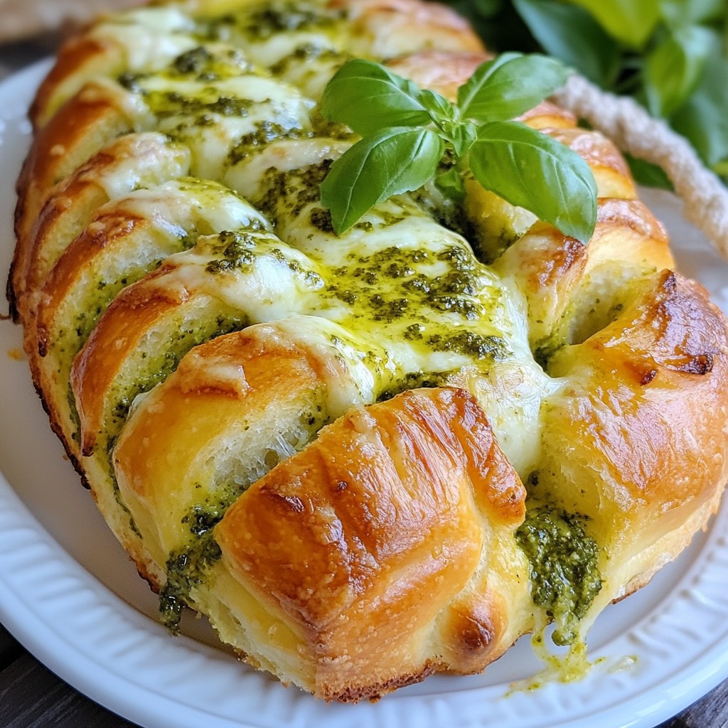 Pesto Mozzarella Pull-Apart Bread Tasty and Simple Snack