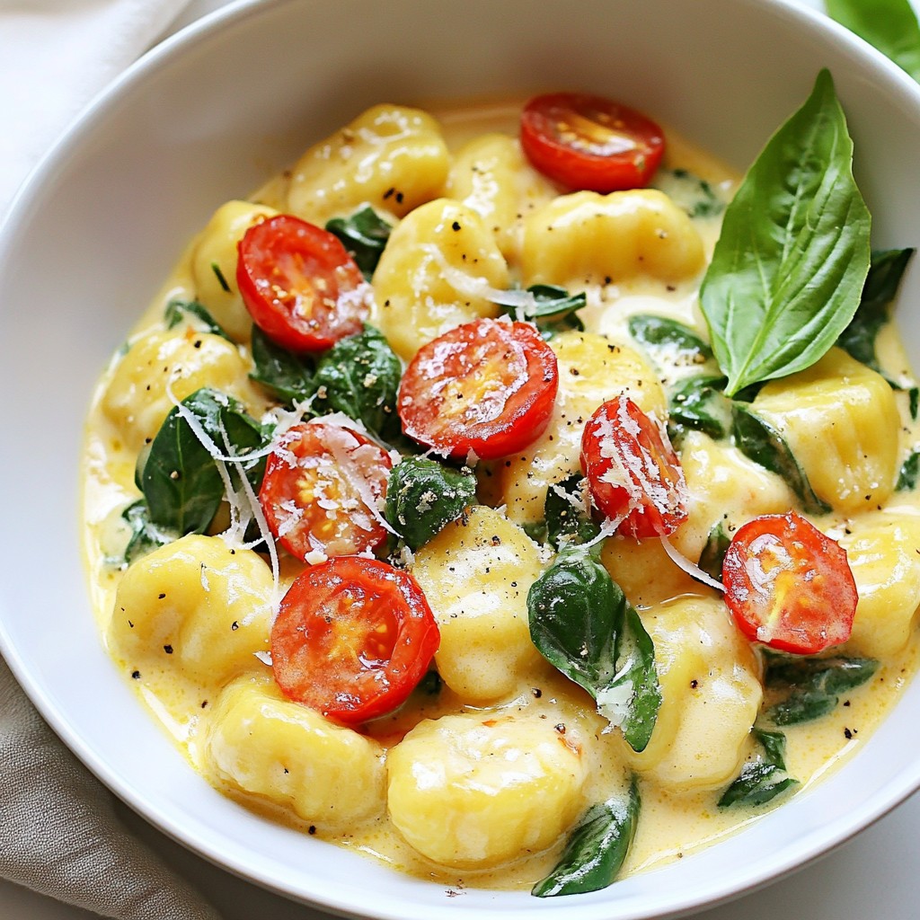 One Pot Creamy Tuscan Gnocchi Simple and Tasty Dish