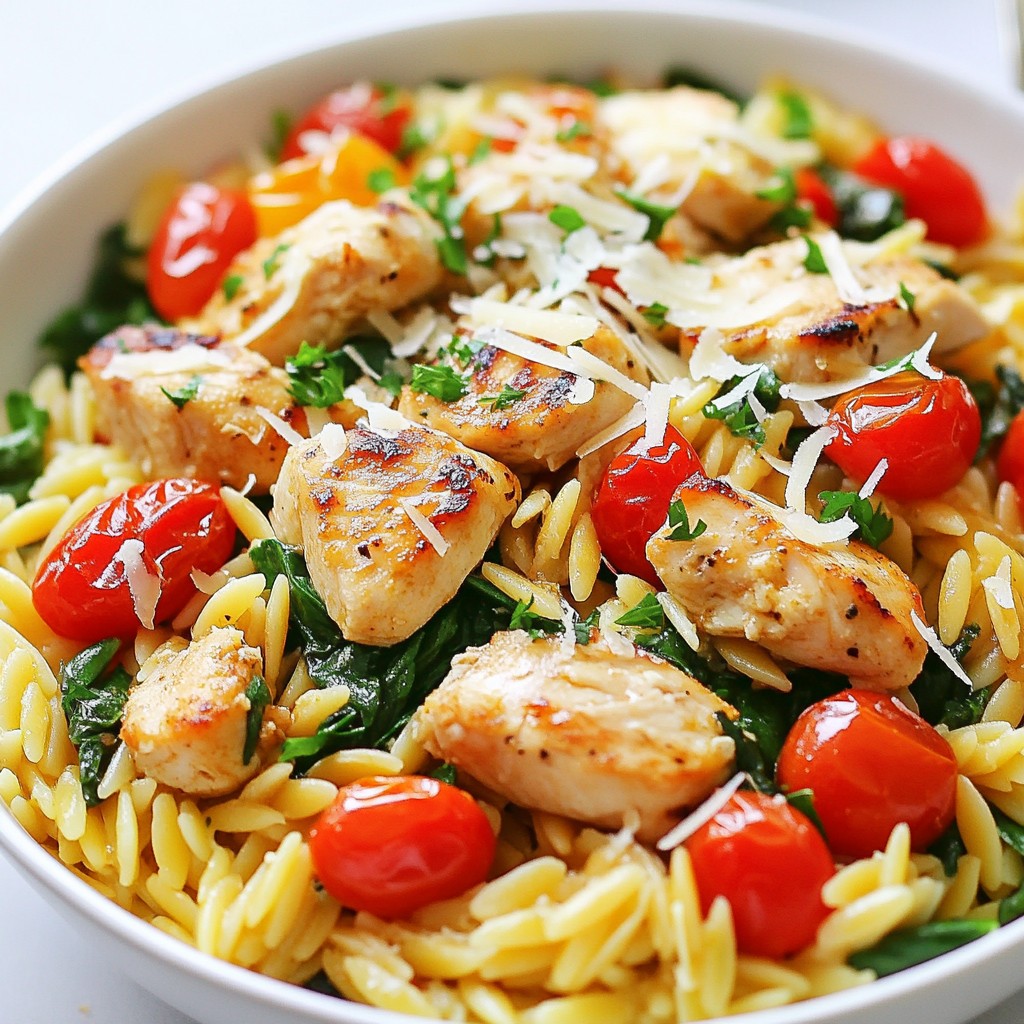One-Pot Lemon Garlic Orzo with Chicken Delight