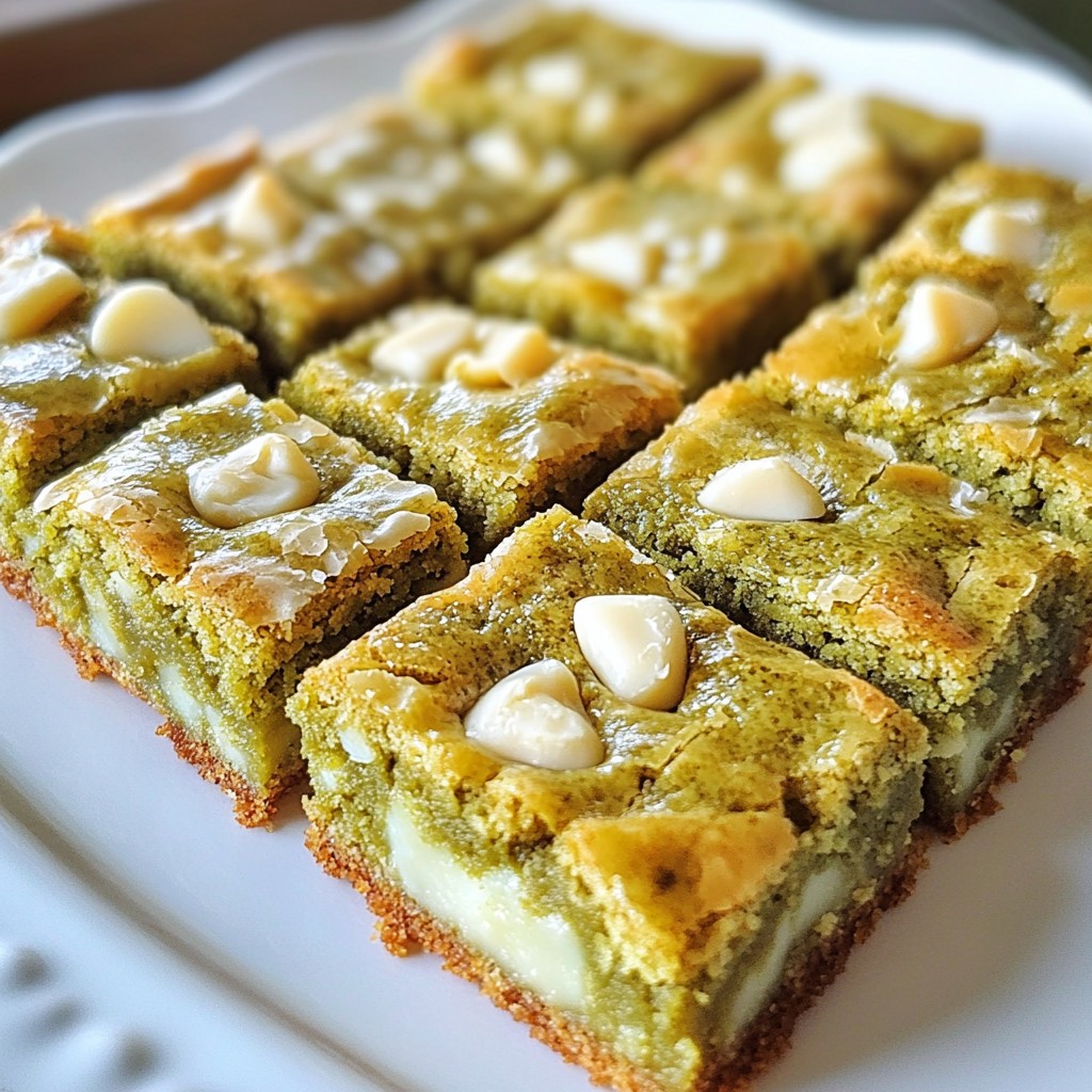 Matcha White Chocolate Blondies Deliciously Sweet Treat