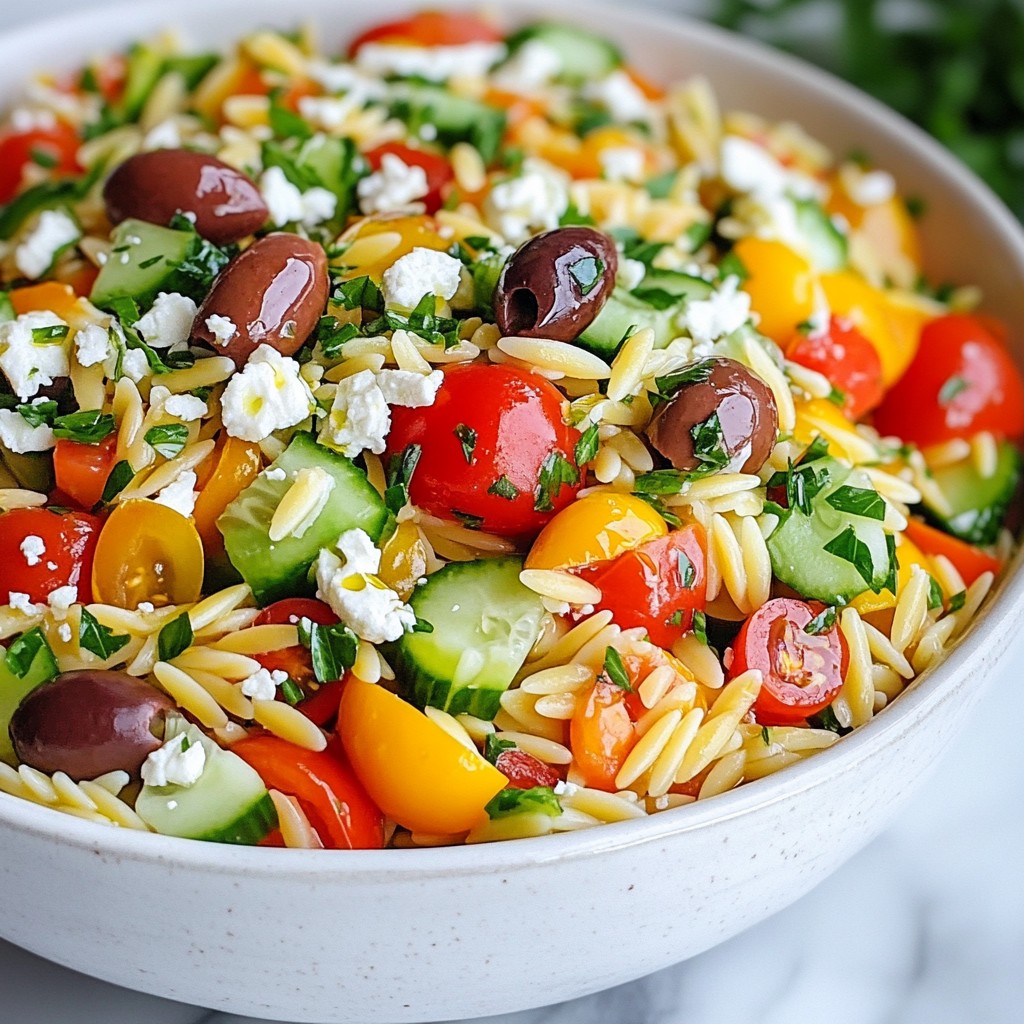 Greek Orzo Salad with Feta Easy and Tasty Recipe