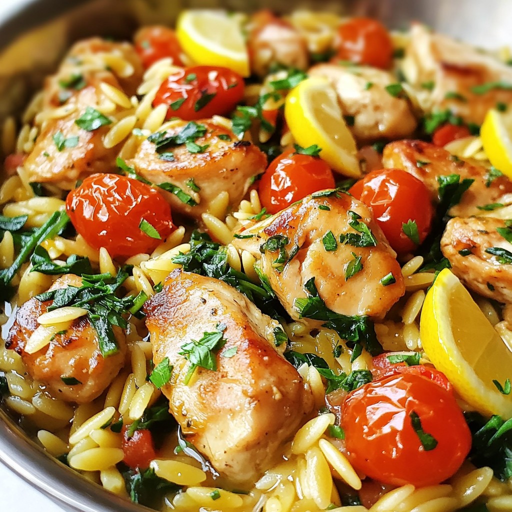 One Pot Lemon Herb Orzo Chicken Simple and Tasty