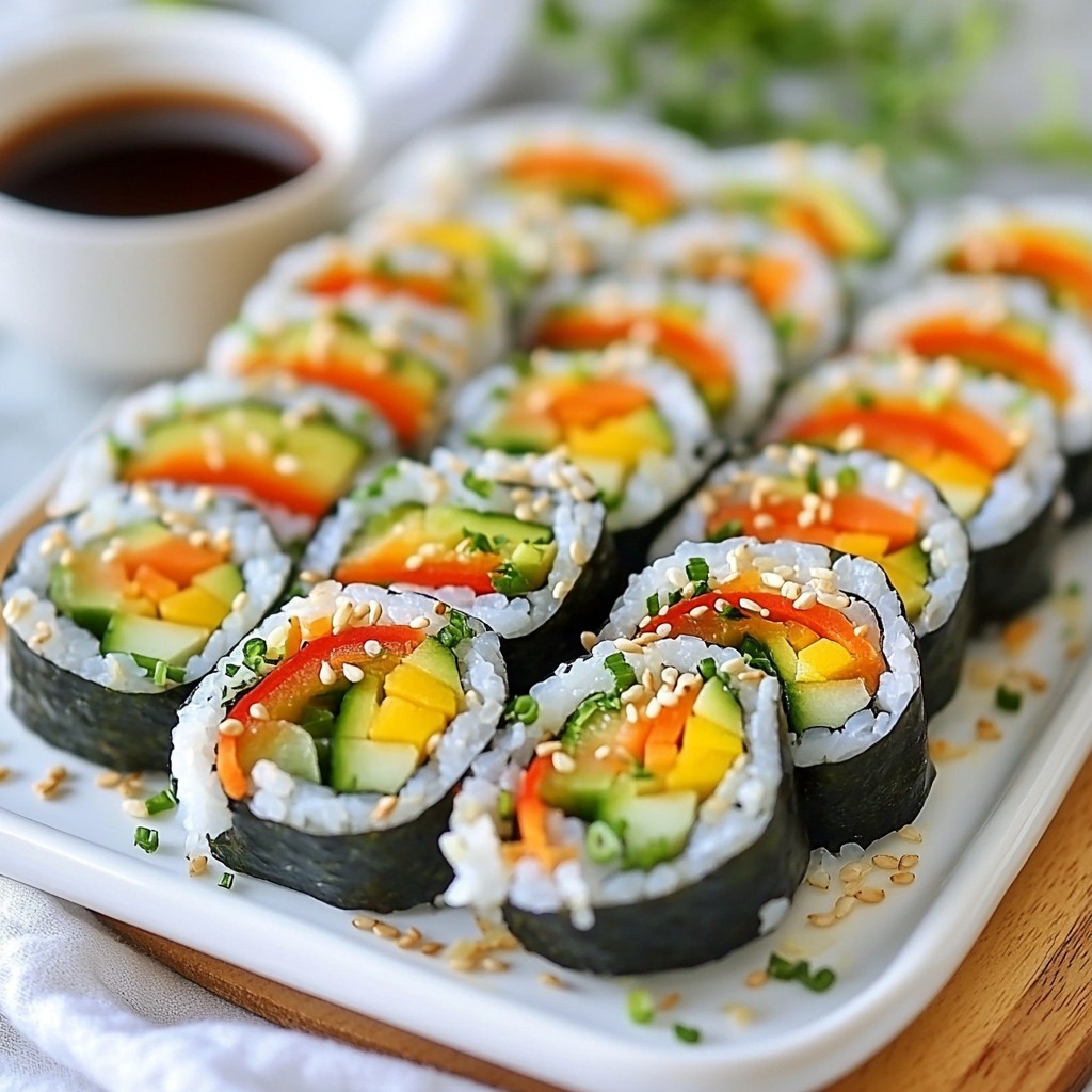 Rainbow Veggie Sushi Rolls Tasty and Healthy Treat