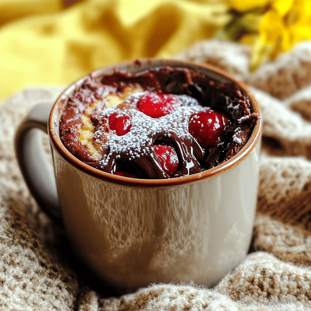 Cherry Chocolate Lava Mug Cake Delightful Dessert Treat